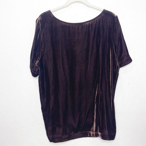 Sundance Catalog Brown Velvet Silk Blend Forever Top Size Large - Picture 3 of 5